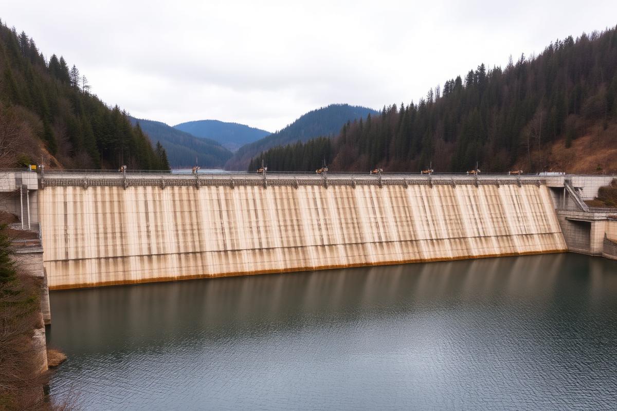 Staumauer einer Talsperre im Harz